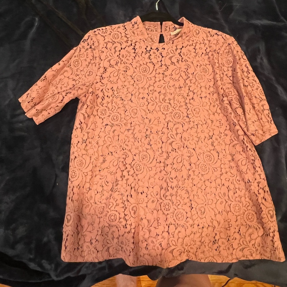 Dusty rose lace blouse loft